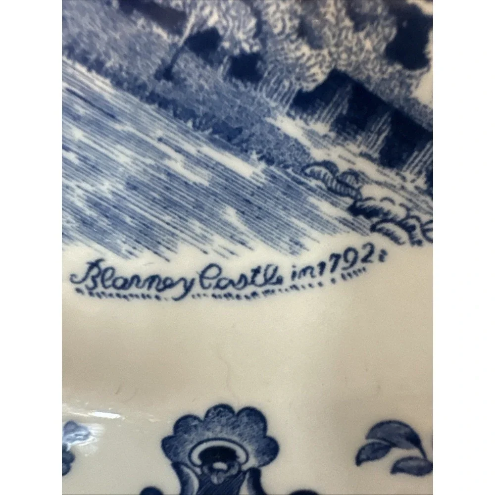 Pair Johnson Brothers Old Britain Castles Blue/White Ironstone Plate 10